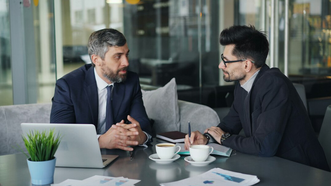 group of professionals in discussion
