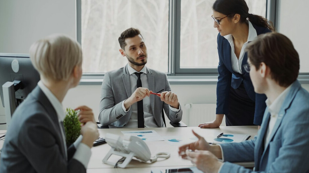 business people negotiating deal